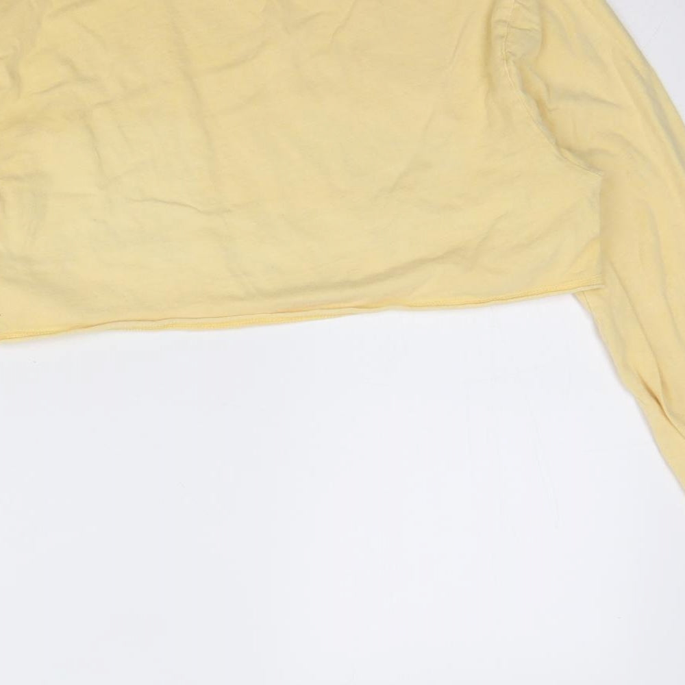 Womens UK Size 8 ASOS Yellow Cropped T-Shirt