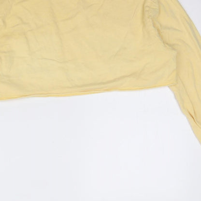 Womens UK Size 8 ASOS Yellow Cropped T-Shirt