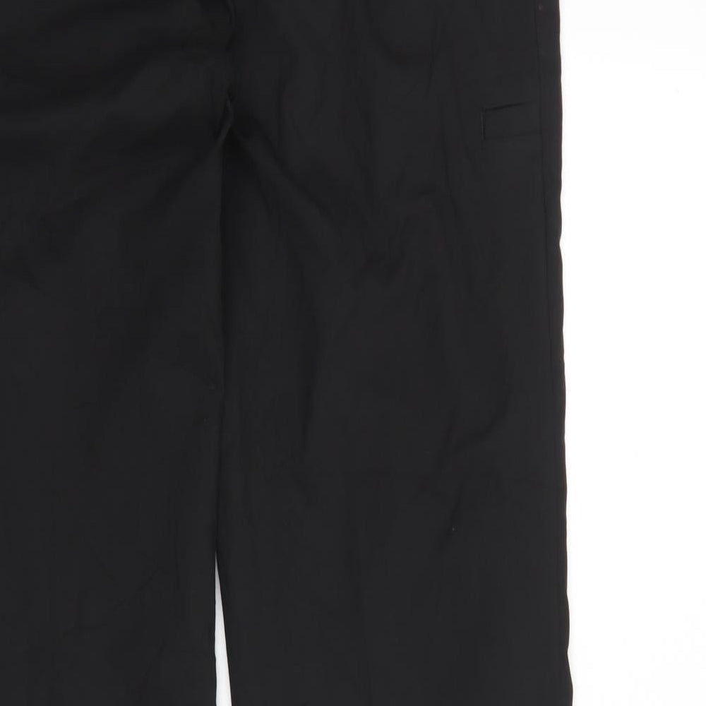 M&S Mens Black  Polyester Trousers  Size 36 L32 in Regular Hook & Eye
