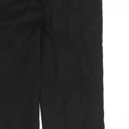 M&S Mens Black  Polyester Trousers  Size 36 L32 in Regular Hook & Eye