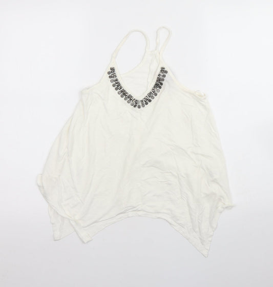 Womens UK Size 8 Atmosphere Ivory Basic Tank