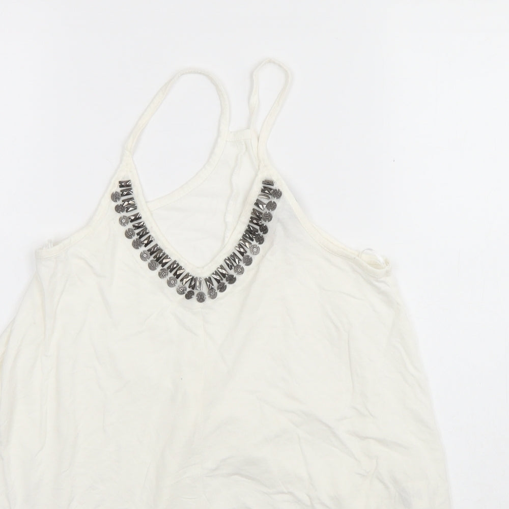 Womens UK Size 8 Atmosphere Ivory Basic Tank