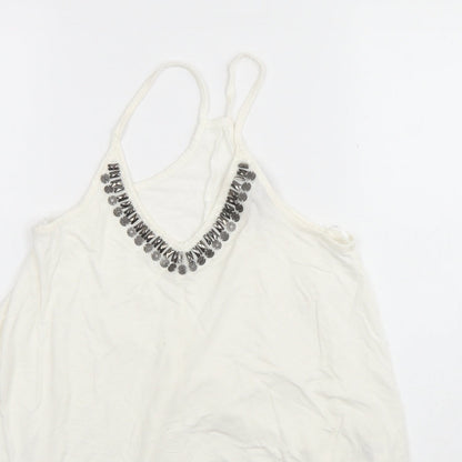 Womens UK Size 8 Atmosphere Ivory Basic Tank