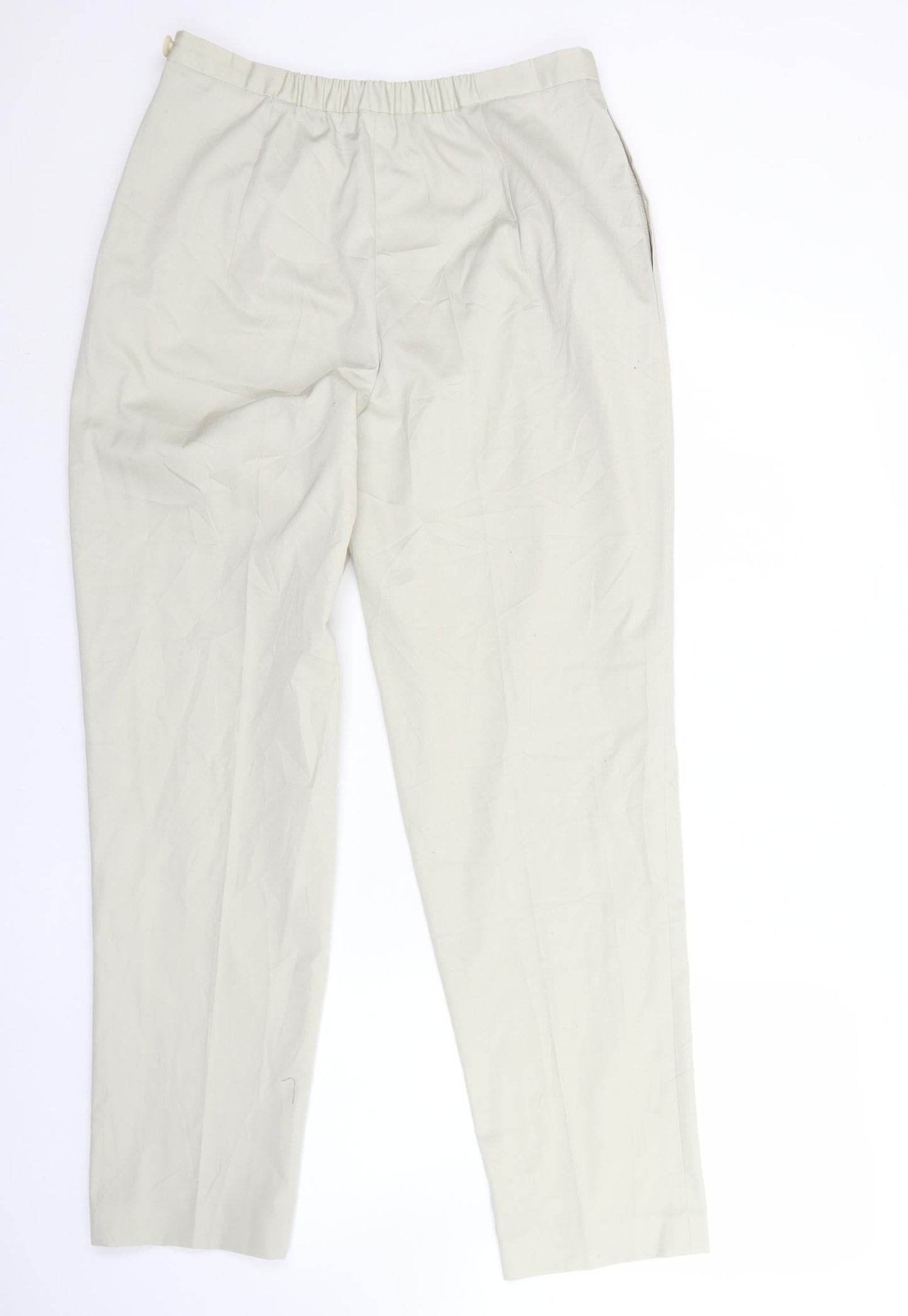 Elaine miller Womens Beige  Polyester Trousers  Size 32 in L32 in Regular Hook & Eye