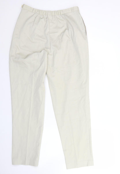 Elaine miller Womens Beige  Polyester Trousers  Size 32 in L32 in Regular Hook & Eye