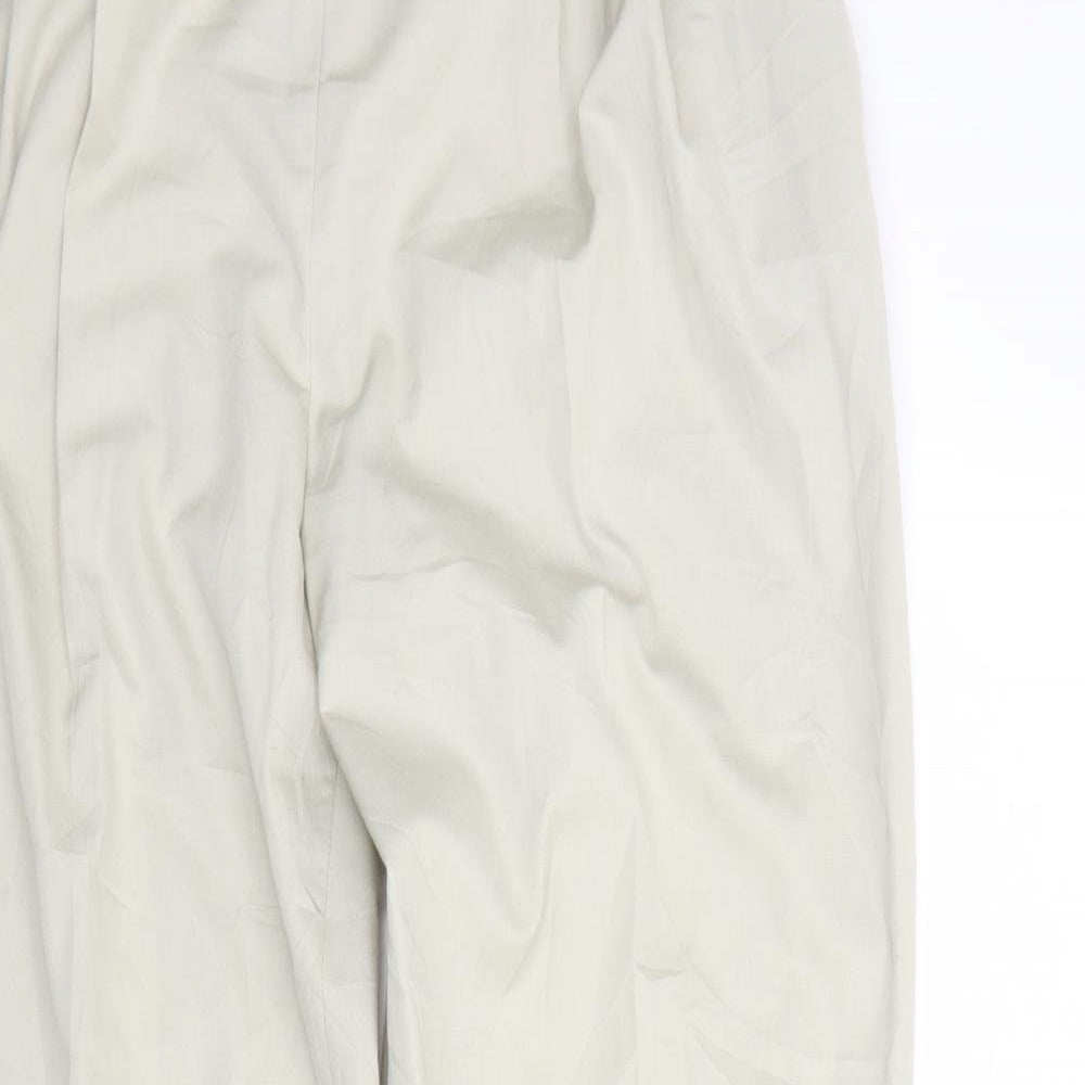 Elaine miller Womens Beige  Polyester Trousers  Size 32 in L32 in Regular Hook & Eye