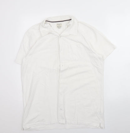 Mens UK Size XL Easy White  Button-Up Short Sleeve Casual Shirt