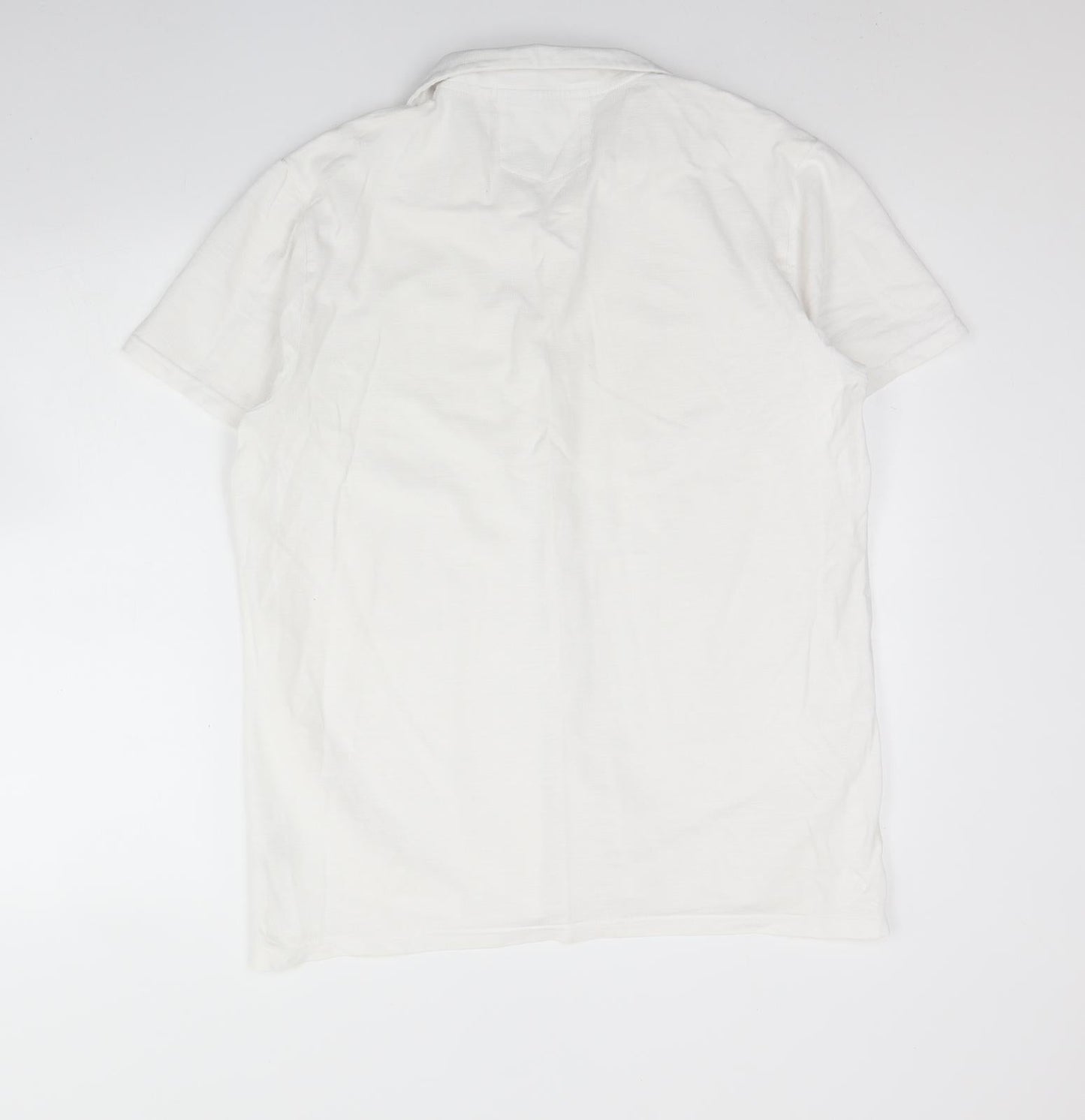 Mens UK Size XL Easy White  Button-Up Short Sleeve Casual Shirt