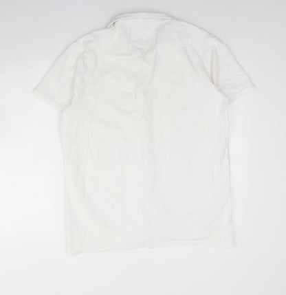 Mens UK Size XL Easy White  Button-Up Short Sleeve Casual Shirt