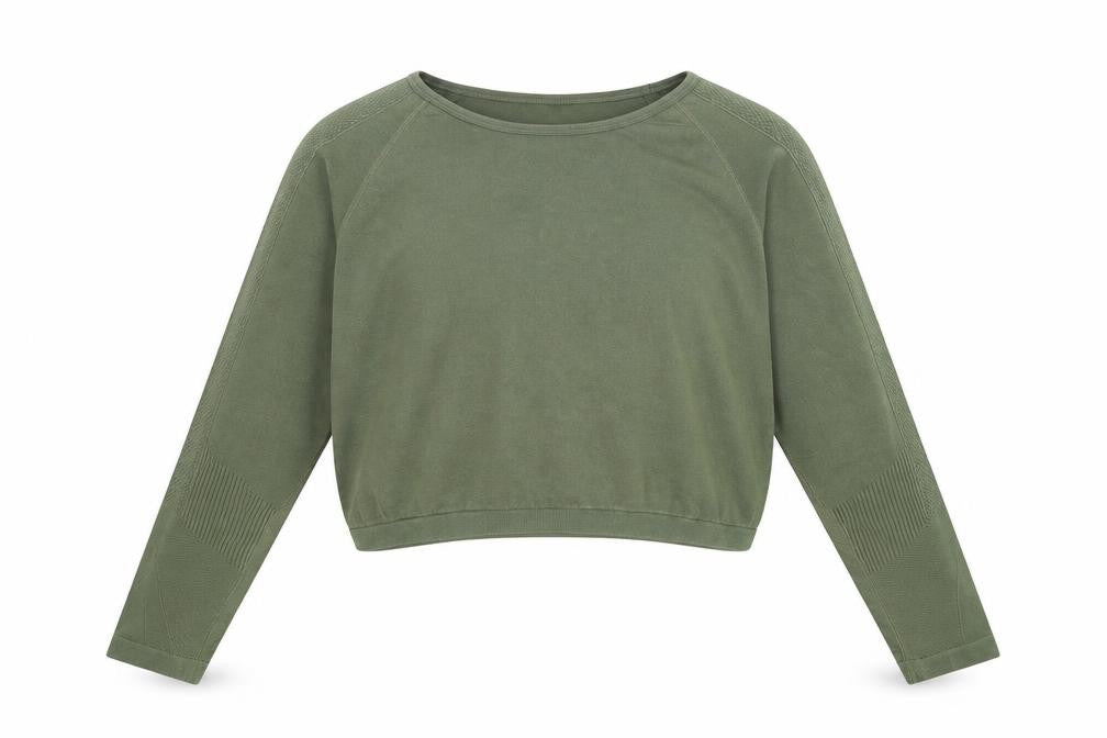 Front view of WorkOut girls’ green polyamide basic t-shirt, size 14, years round neck