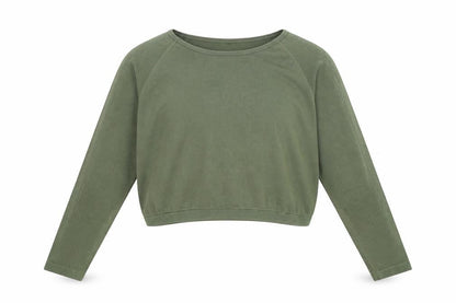 Front view of WorkOut girls’ green polyamide basic t-shirt, size 14, years round neck