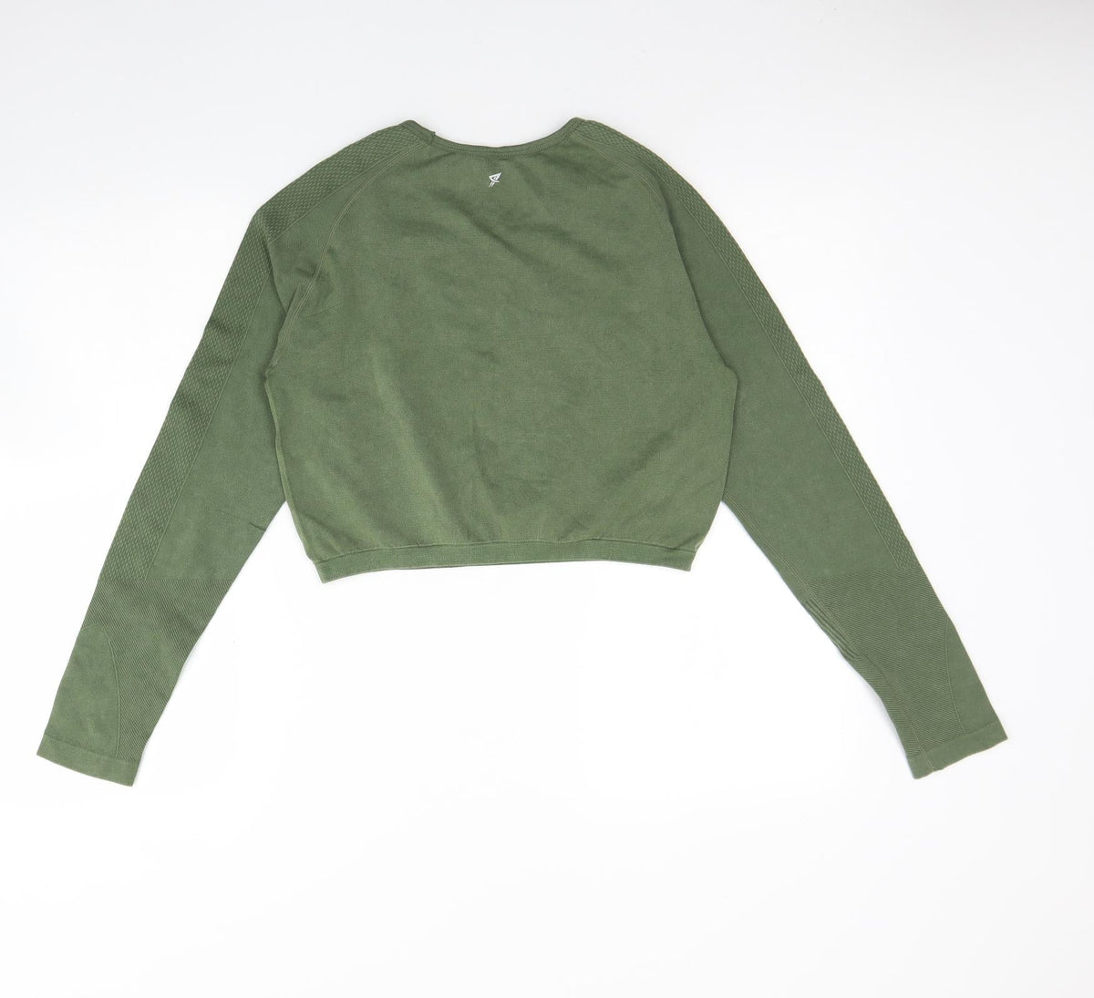 Back view of WorkOut girls’ green polyamide basic t-shirt, size 14, years round neck