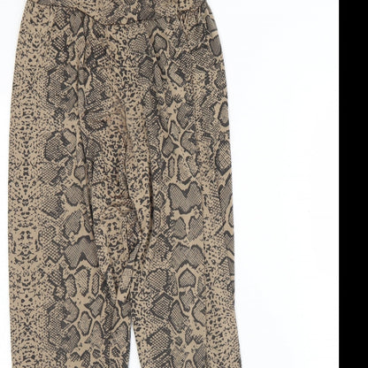 Preworn Girls Brown Animal Print Polyester Capri Trousers Size 11 Years  Regular