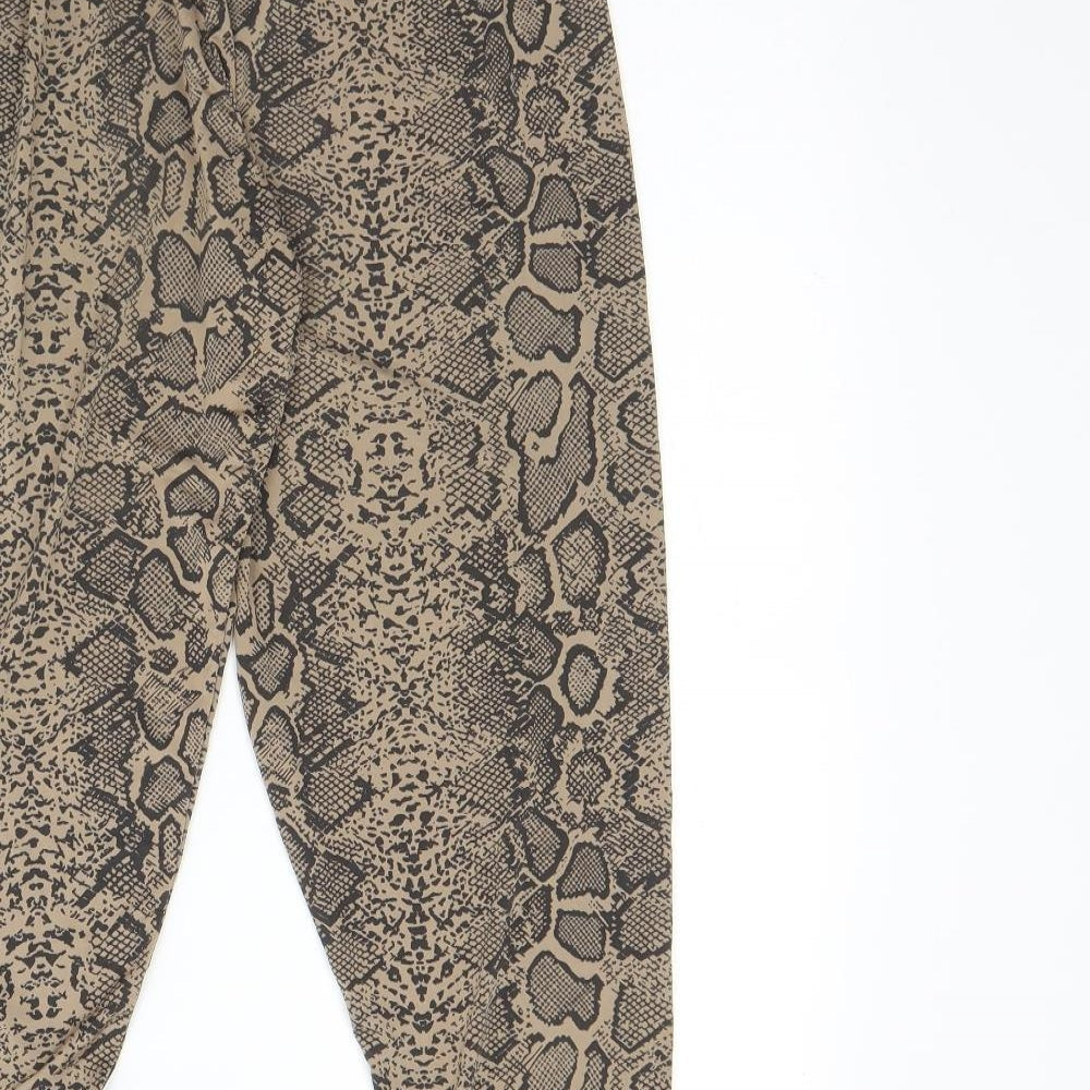 Preworn Girls Brown Animal Print Polyester Capri Trousers Size 11 Years  Regular