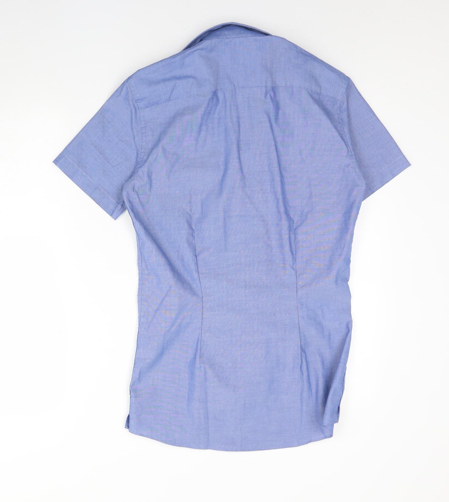 Mens UK Collar Size 14 NEXT Smart Blue  Dress Shirt