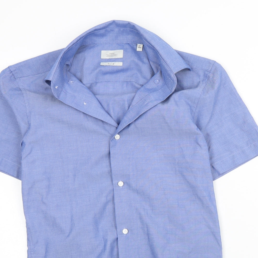 Mens UK Collar Size 14 NEXT Smart Blue  Dress Shirt