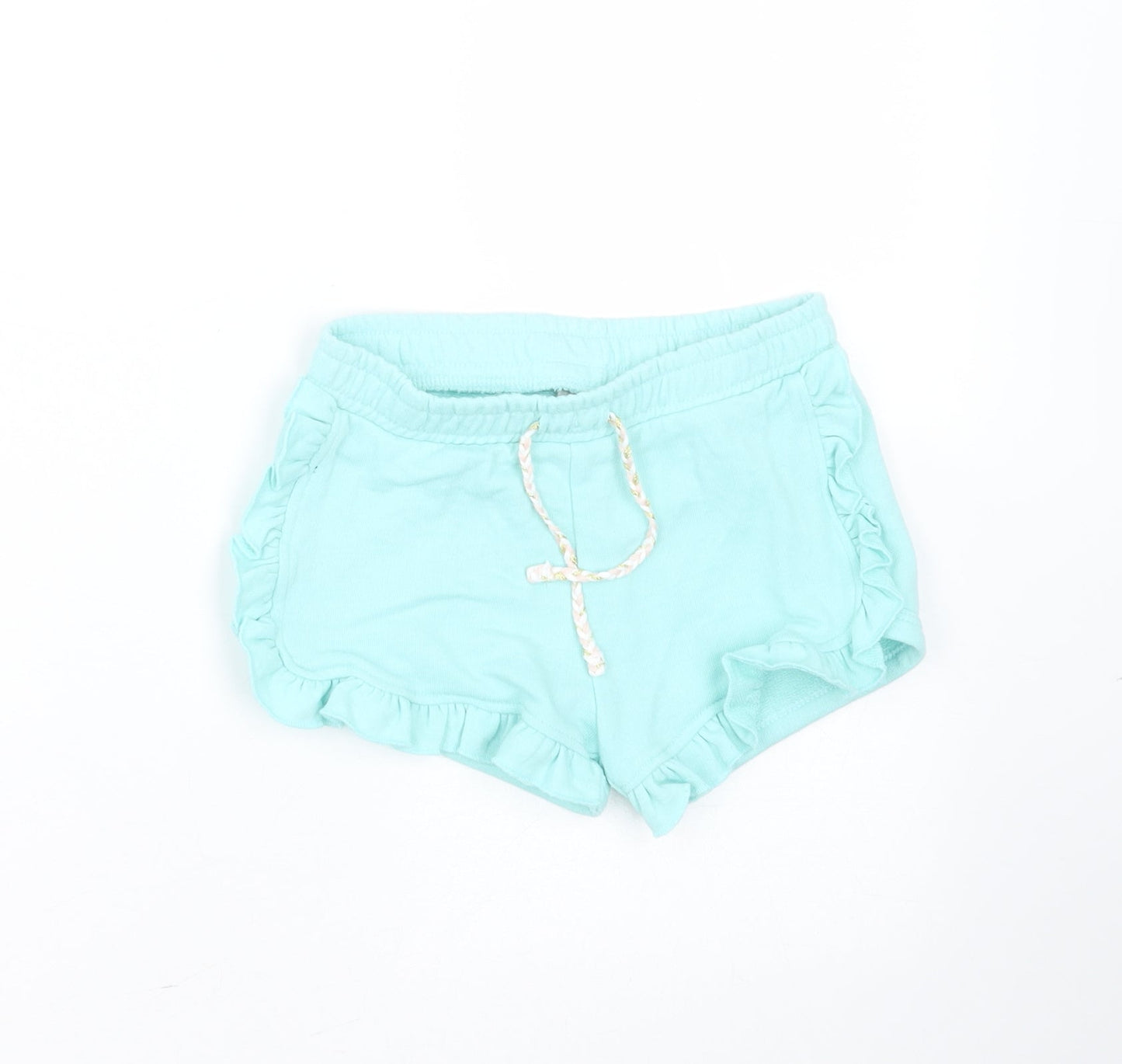Matalan Girls Green  Cotton Hot Pants Shorts Size 4 Years  Regular