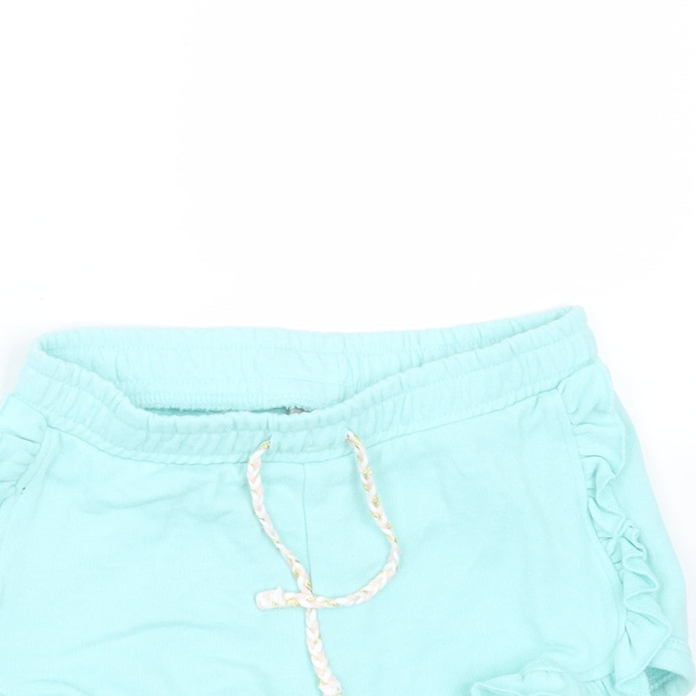 Matalan Girls Green  Cotton Hot Pants Shorts Size 4 Years  Regular