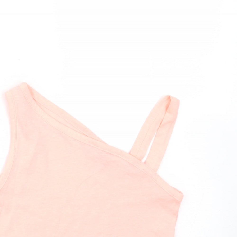 Matalan Girls Orange  Cotton Basic T-Shirt Size 4 Years One Shoulder