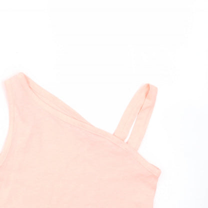 Matalan Girls Orange  Cotton Basic T-Shirt Size 4 Years One Shoulder