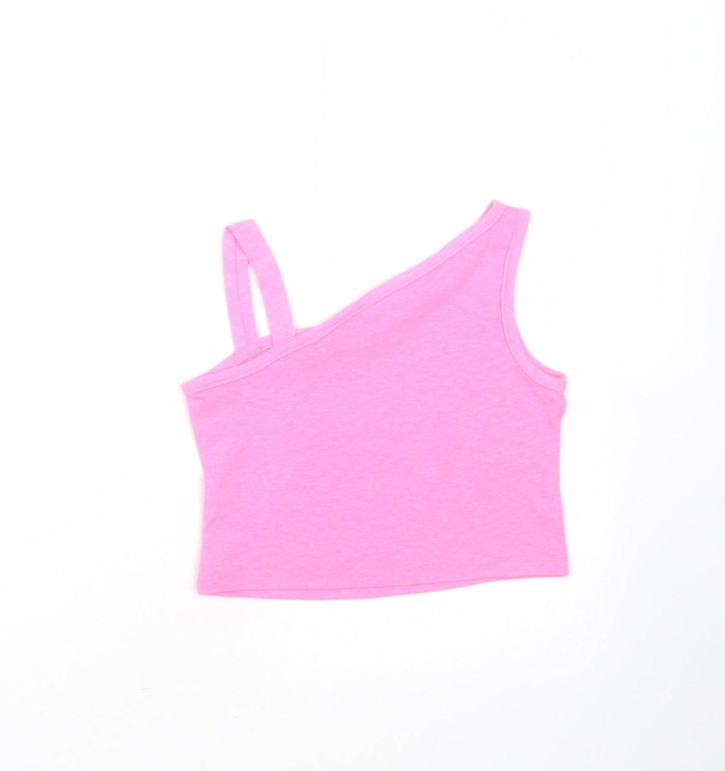 Matalan Girls Pink  Cotton Basic T-Shirt Size 4 Years One Shoulder