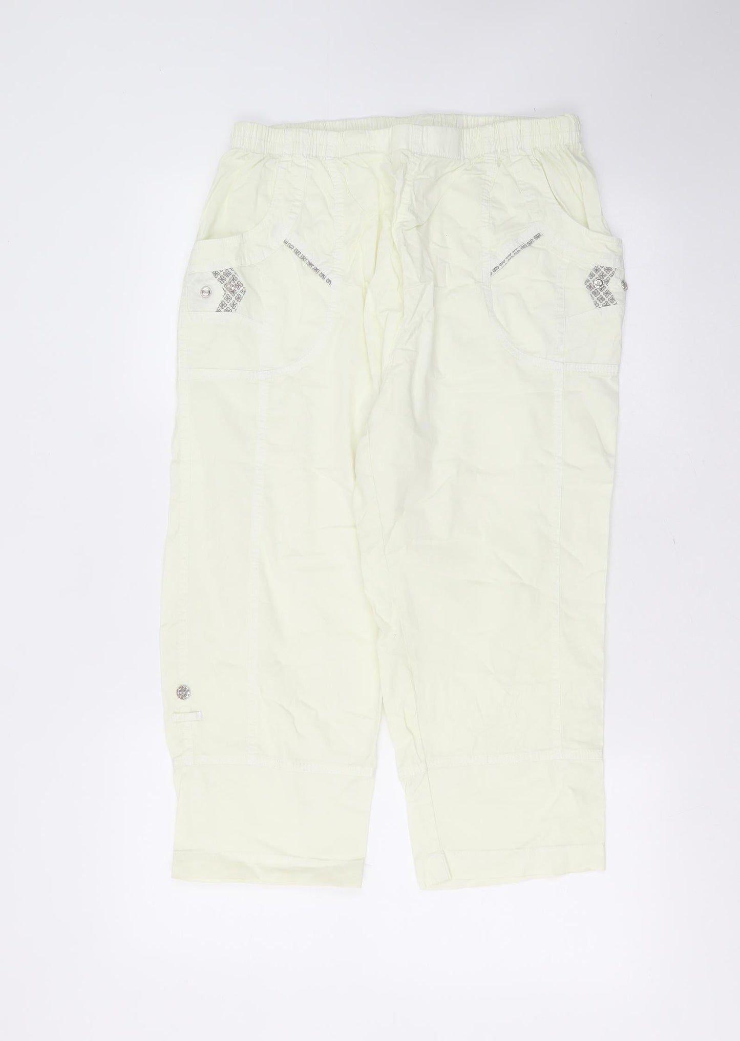 Womens UK Size 30 in Preworn Regular Fit Cropped Yellow Trousers