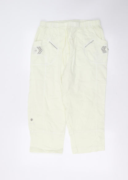Womens UK Size 30 in Preworn Regular Fit Cropped Yellow Trousers
