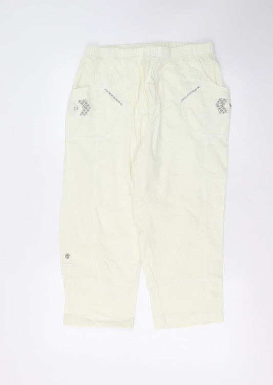 Womens UK Size 30 in Preworn Regular Fit Cropped Yellow Trousers