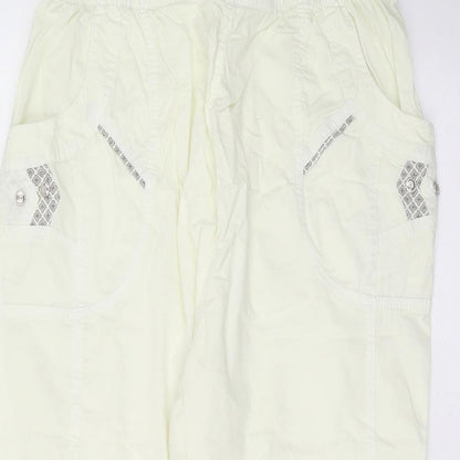 Womens UK Size 30 in Preworn Regular Fit Cropped Yellow Trousers