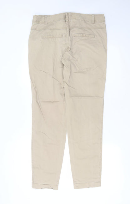 New Look Womens Beige  Cotton Trousers  Size 14 L31 in Slim