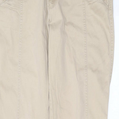New Look Womens Beige  Cotton Trousers  Size 14 L31 in Slim