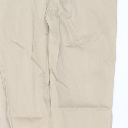 New Look Womens Beige  Cotton Trousers  Size 14 L31 in Slim