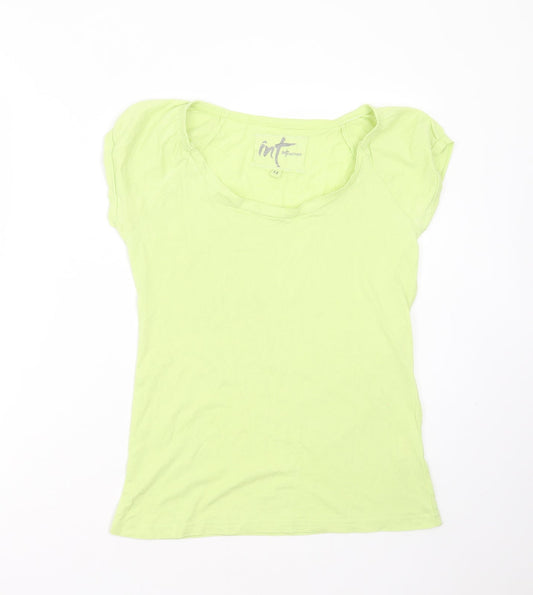 Womens UK Size 12 Internationale Green Basic T-Shirt
