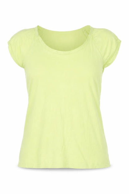 Womens UK Size 12 Internationale Green Basic T-Shirt