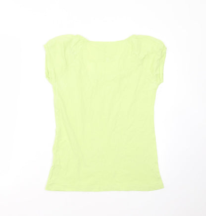 Womens UK Size 12 Internationale Green Basic T-Shirt