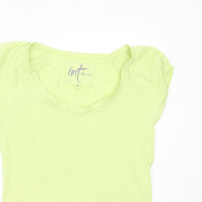 Womens UK Size 12 Internationale Green Basic T-Shirt