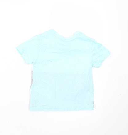 Primark Baby Green Colourblock Cotton Basic T-Shirt Size 18-24 Months Round Neck