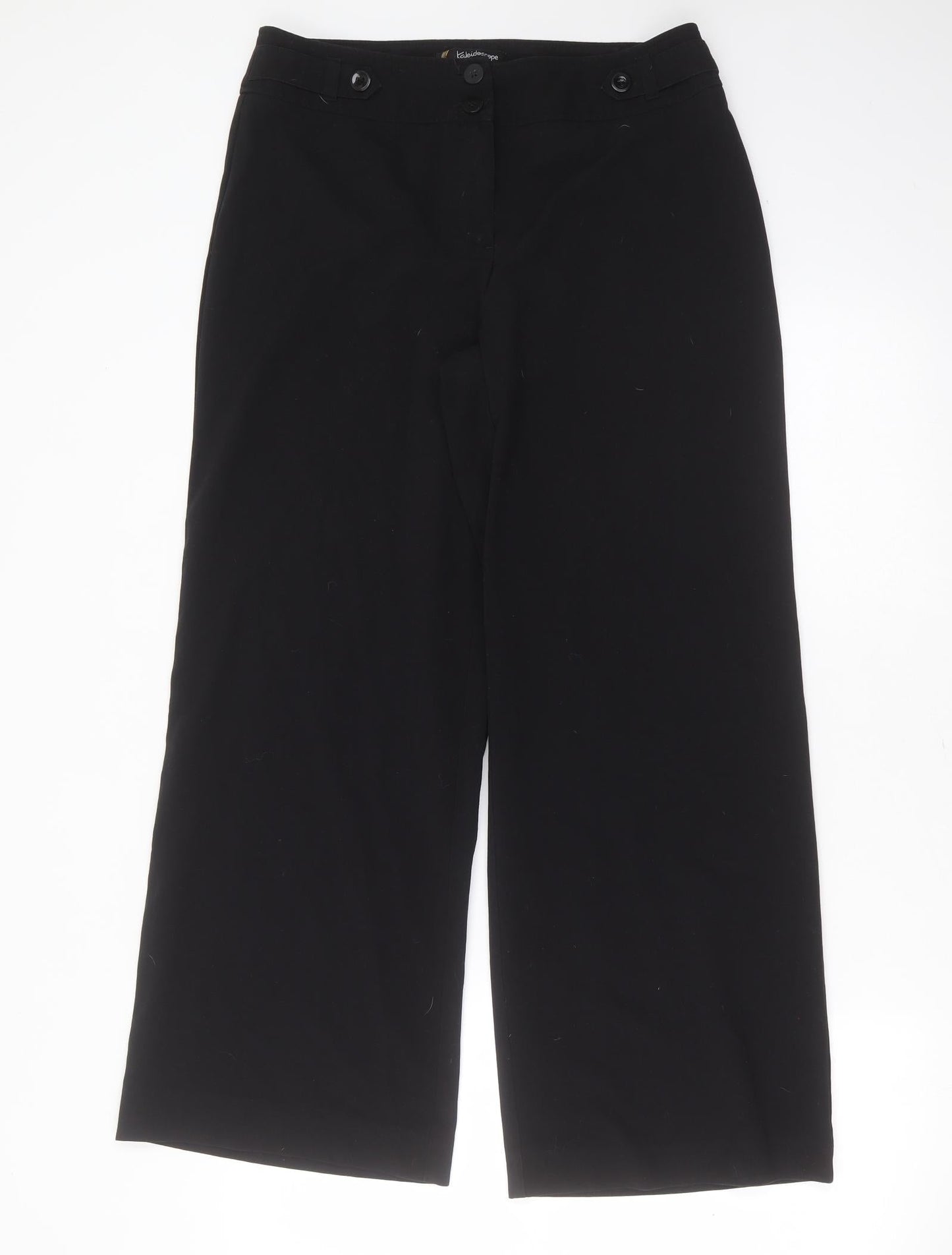 Kaleidoscope Womens Black  Polyester Trousers  Size 12 L28 in Regular Zip