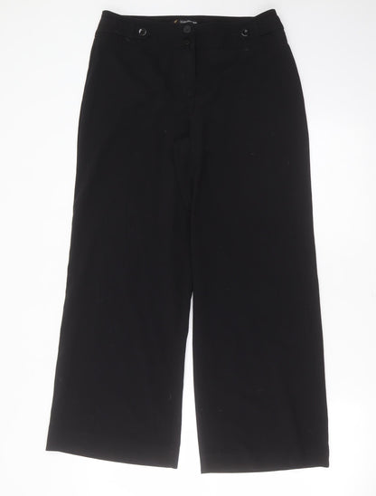 Kaleidoscope Womens Black  Polyester Trousers  Size 12 L28 in Regular Zip