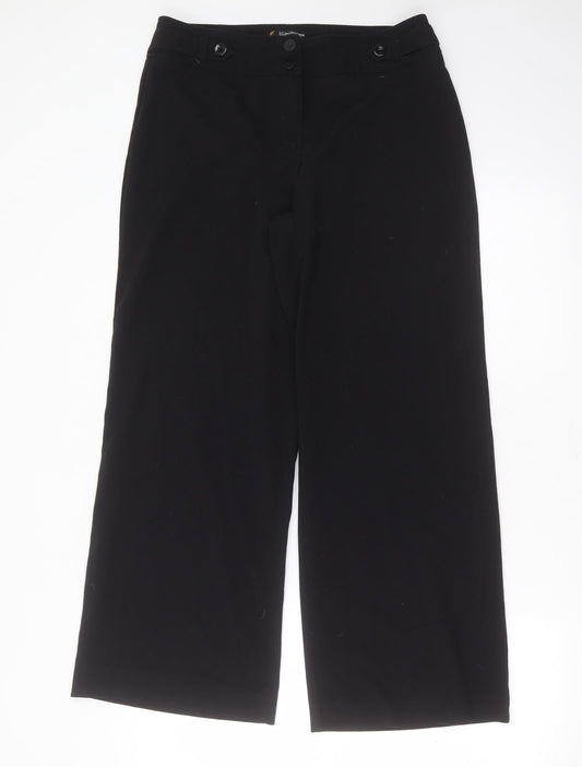Kaleidoscope Womens Black  Polyester Trousers  Size 12 L28 in Regular Zip