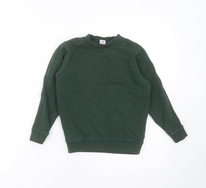 Additional front view of Tu boys’ green cotton pullover sweatshirt, size 4, years - school