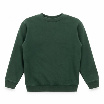 Front view of Tu boys’ green cotton pullover sweatshirt, size 4, years - school