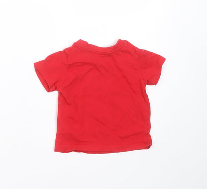 mini rebel Baby Red  Cotton Basic T-Shirt Size 9-12 Months Round Neck  - mr cheeky