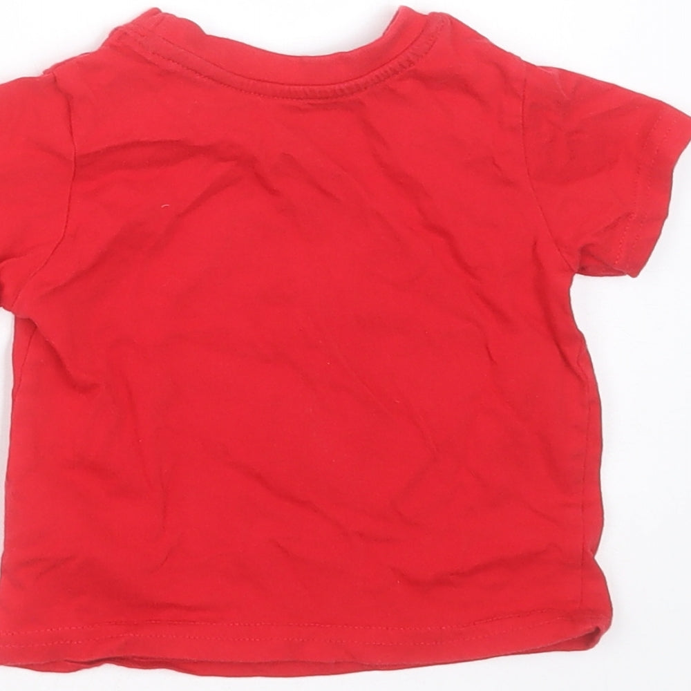 mini rebel Baby Red  Cotton Basic T-Shirt Size 9-12 Months Round Neck  - mr cheeky