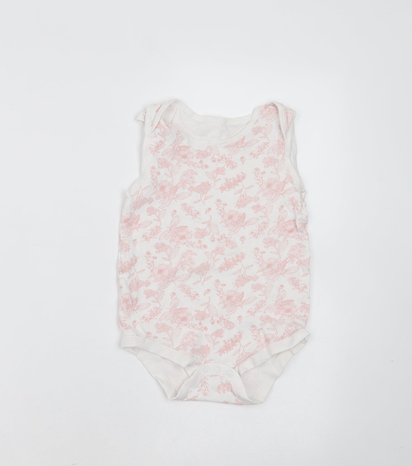 TU Baby White Floral Cotton Babygrow One-Piece Size 24 Months   - 24-36 months