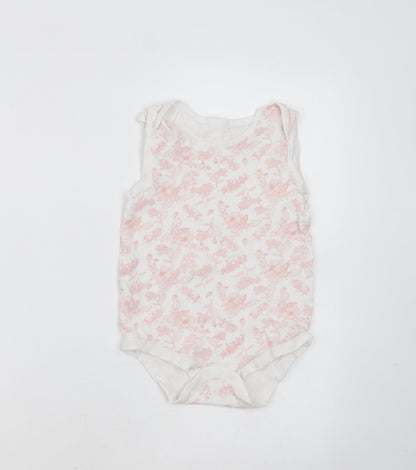 TU Baby White Floral Cotton Babygrow One-Piece Size 24 Months   - 24-36 months