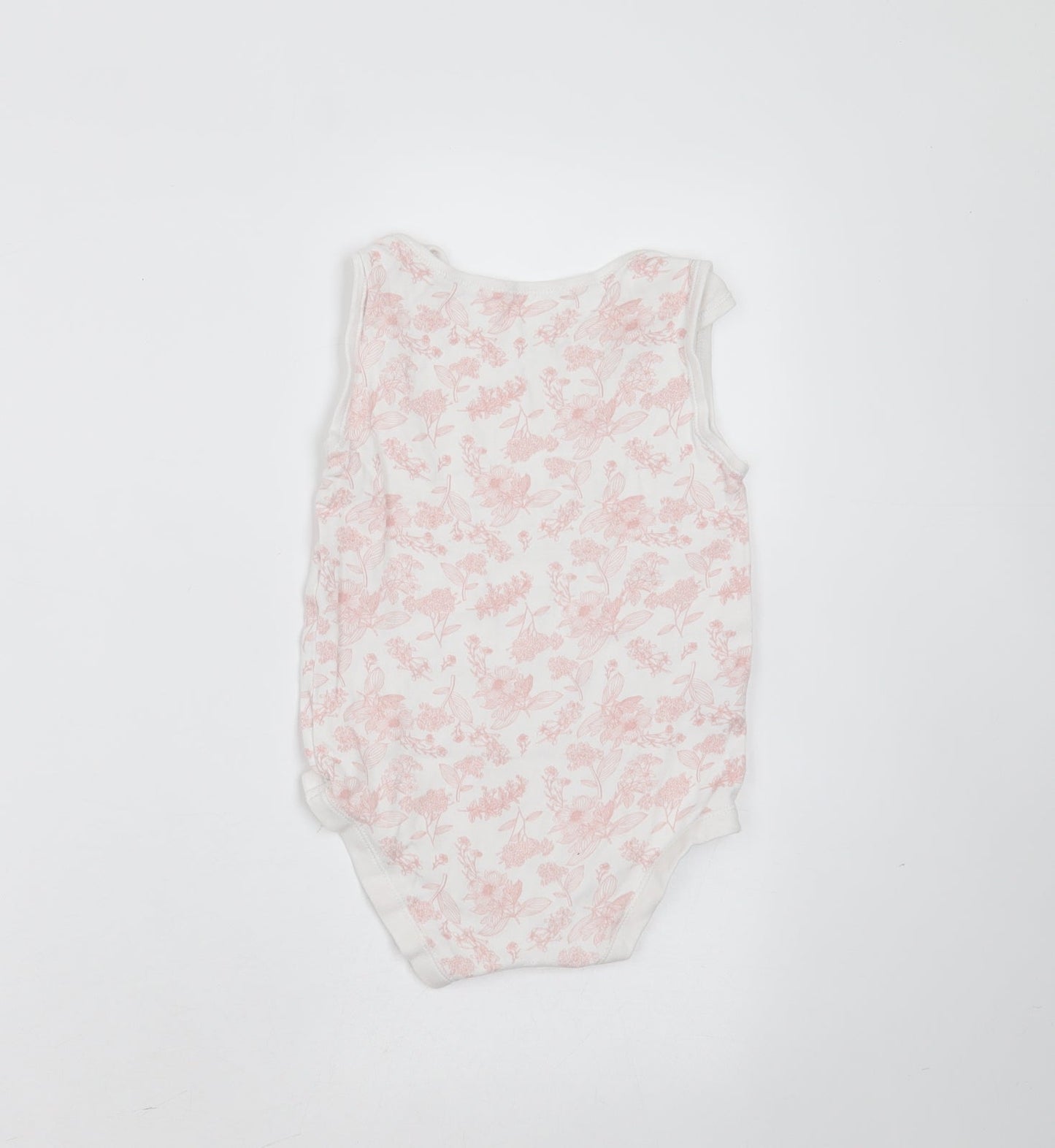 TU Baby White Floral Cotton Babygrow One-Piece Size 24 Months   - 24-36 months