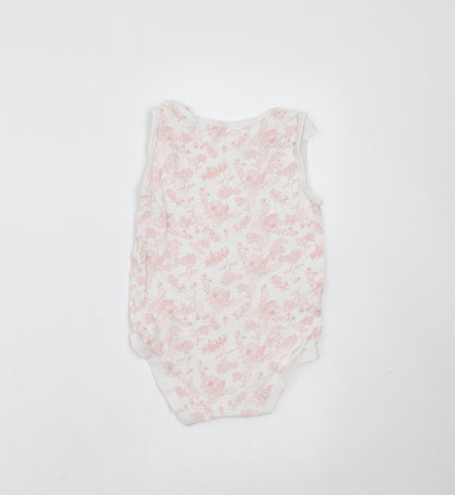 TU Baby White Floral Cotton Babygrow One-Piece Size 24 Months   - 24-36 months