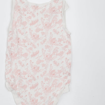 TU Baby White Floral Cotton Babygrow One-Piece Size 24 Months   - 24-36 months