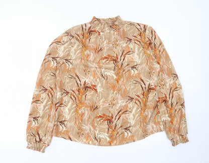 Womens UK Size 10 VILA Brown Basic Blouse